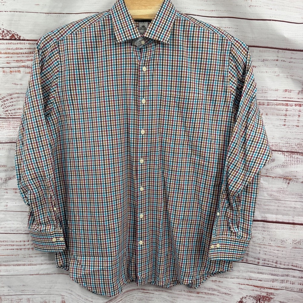 Peter Millar Shirt Mens XL Long Sleeve Gingham Check Dress Casual NEW